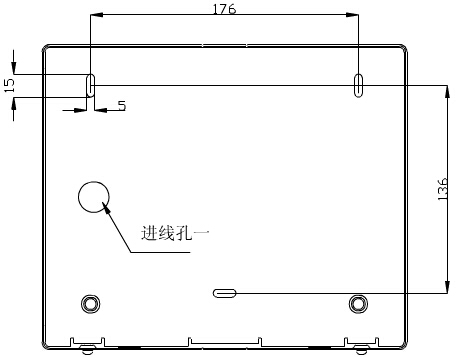 轉(zhuǎn)換開關(guān)采用壁掛式安裝，安裝孔位置和安裝孔距