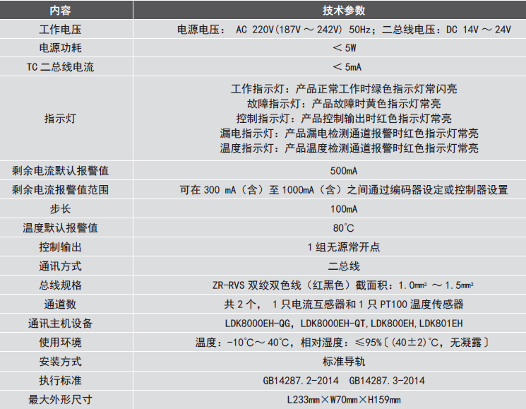 LDT9104EH組合式<a href=http://www.officiator.cn/dianqihuozai/ target=_blank class=infotextkey>電氣火災監(jiān)控</a>探測器參數