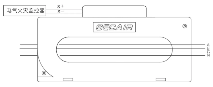 J-SCM41(250)剩余電流式<a href=http://www.officiator.cn/dianqihuozai/ target=_blank class=infotextkey>電氣火災(zāi)監(jiān)控</a>探測器接線圖