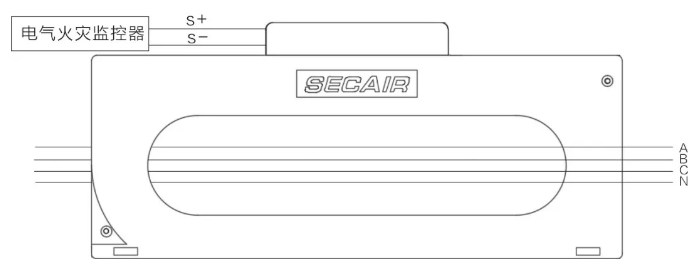 J-SCM41(400)剩余電流式<a href=http://www.officiator.cn/dianqihuozai/ target=_blank class=infotextkey>電氣火災(zāi)監(jiān)控</a>探測器接線圖
